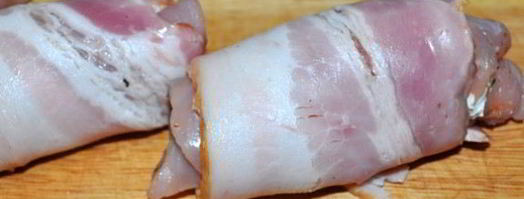 куриные рулетики с начинкой в беконе. Шаг 3