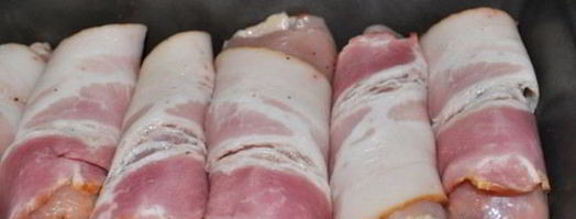 куриные рулетики с начинкой в беконе. Шаг 4