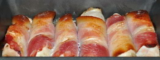 куриные рулетики с начинкой в беконе. Шаг 5