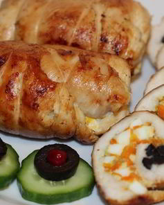 Куриные рулетики с начинкой