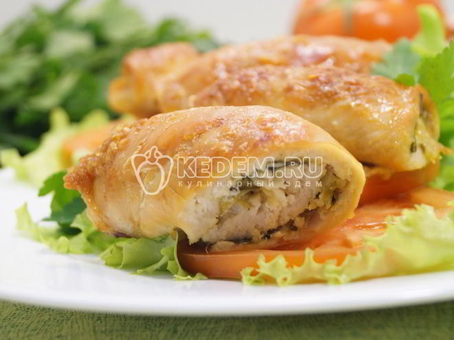 Рецепт куриных рулетиков с сыром и зеленью