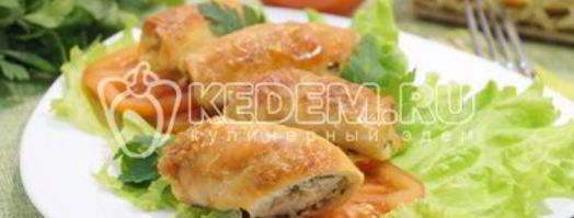 куриные рулетики с сыром и зеленью. Шаг 9