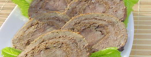 мясной рулет с языком и орехами. Шаг 12