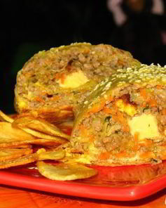 Мясной рулет в лаваше