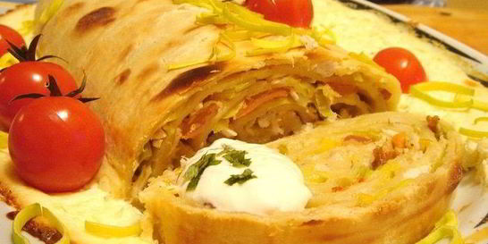 Паста-рулет с курицей и беконом для защитников Отечества