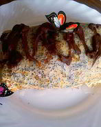 Постный блинный рулет с маком