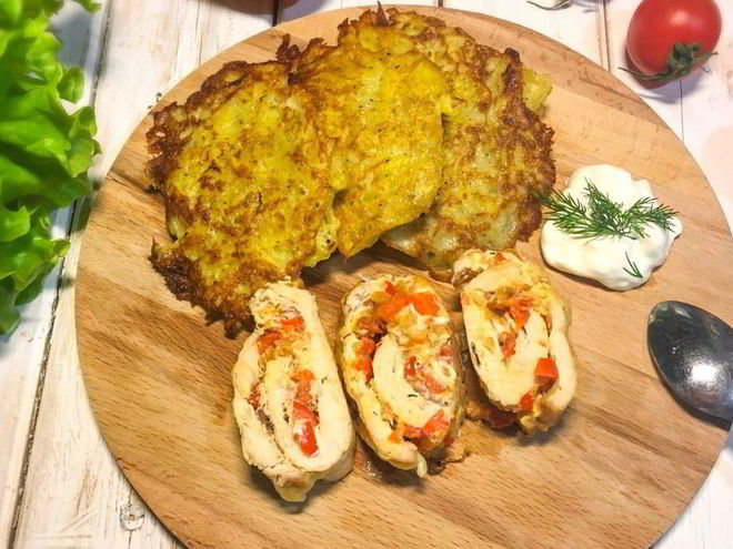 Рецепт рулета из куриных грудок