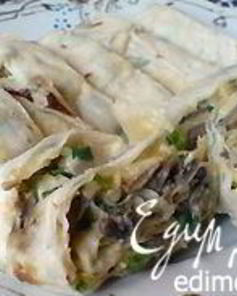 Рулет из лаваша с грибами