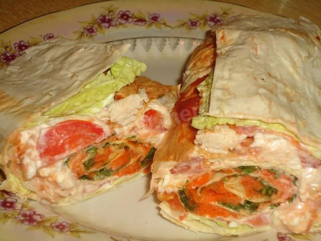 Рецепт рулета из лаваша с корейской морковкой