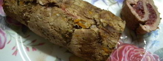 рулет из мясной вырезки с вишней. Шаг 14