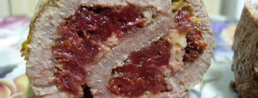 рулет из мясной вырезки с вишней. Шаг 15