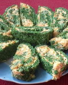 Рулет из шпината с творогом