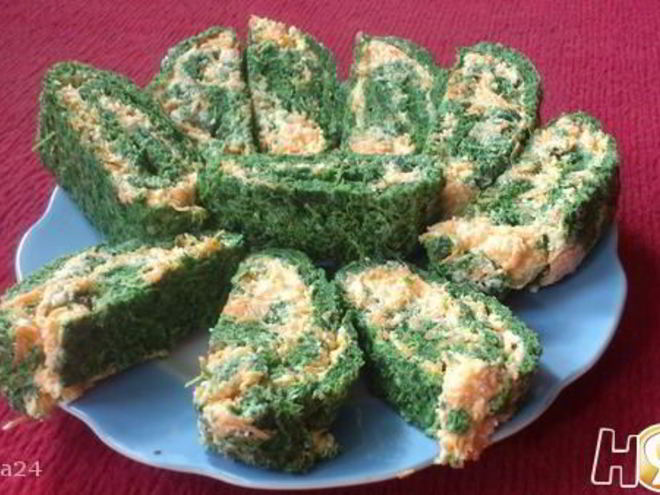 Рецепт рулета из шпината с творогом