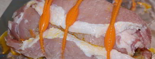 рулет из свинины с морковью и грибами. Шаг 7