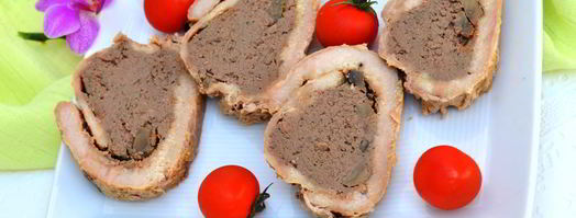 рулет мясной с печеночным паштетом. Шаг 5