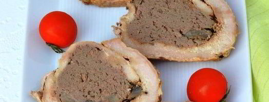 рулет мясной с печеночным паштетом. Шаг 6