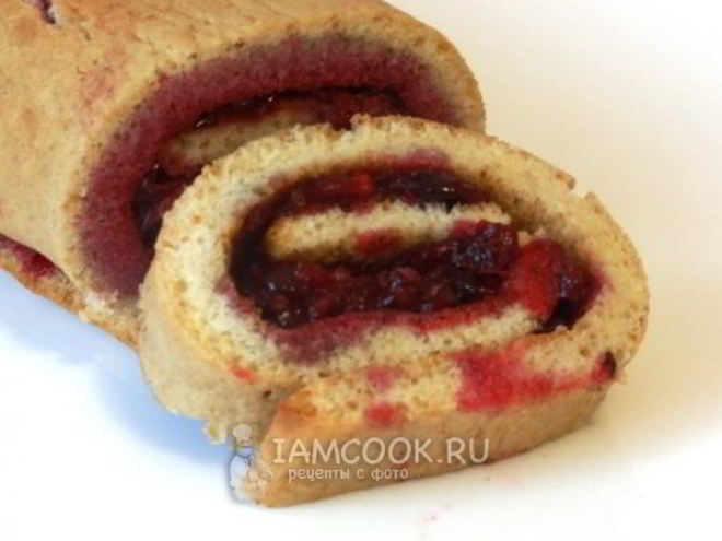 Рецепт рулета с брусникой