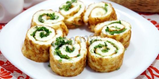Рулет с сыром и зеленью