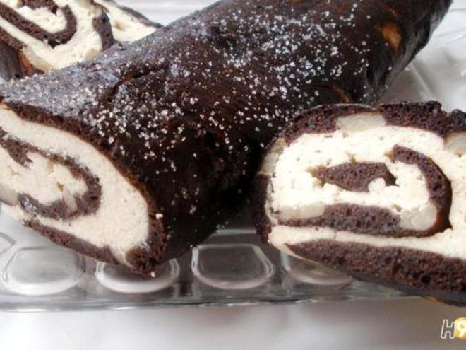 Рецепт рулета с творожной начинкой