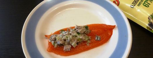 рулетики из сладкого перца с тунцом. Шаг 2