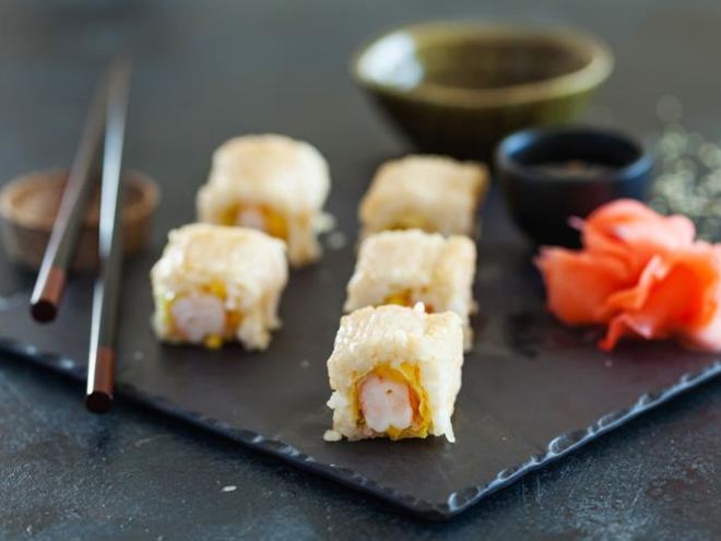 Рецепт рулетиков с рисом и креветками