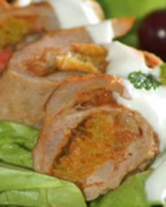 Рулетики свиные с апельсинами