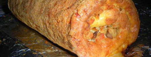 сырный рулет с курицей и шампиньонами. Шаг 2