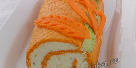 Закусочный рулет из моркови