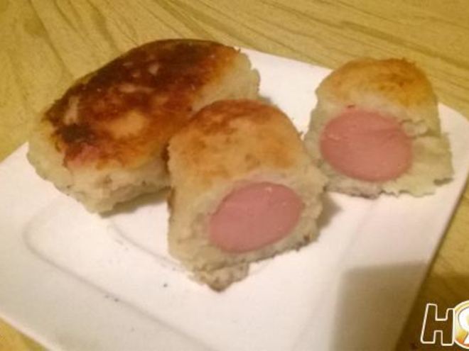 Рецепт сосисок в картошке