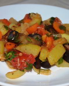 Соте из баклажанов и кабачков