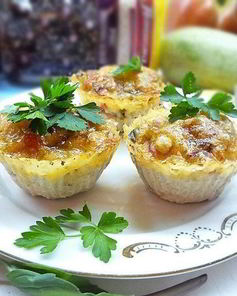 Куриные тарталетки с рисом и овощами