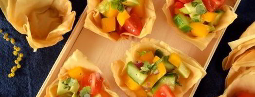 тарталетки из теста фило с салатом. Шаг 12