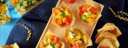 тарталетки из теста фило с салатом. Шаг 13