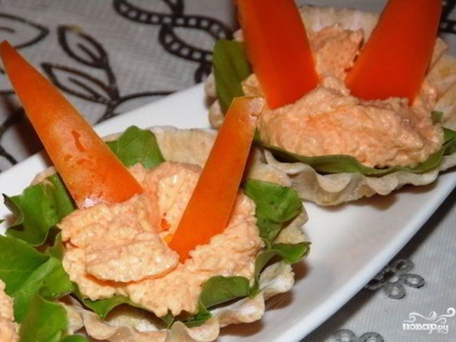 Рецепт тарталеток с икрой мойвы