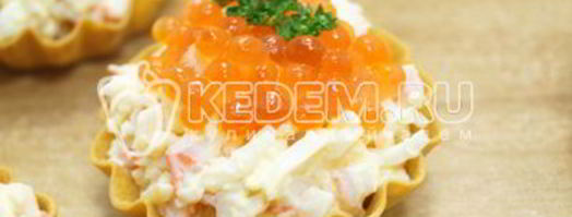 тарталетки с крабовыми палочками. Шаг 5