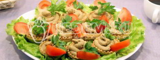 тарталетки с печеночным муссом и помидорами. Шаг 8