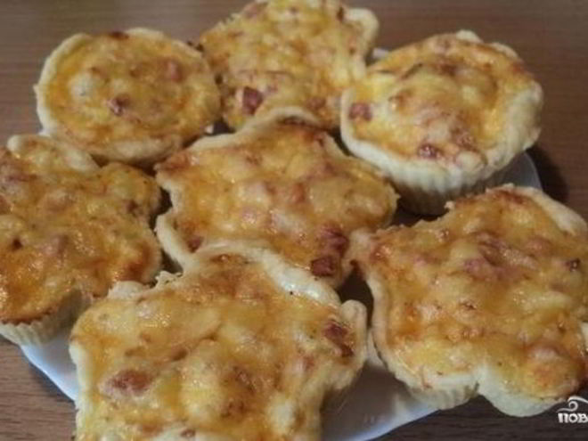 Рецепт тарталеток с ветчиной и сыром