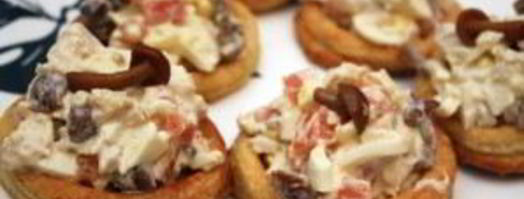 творожные тарталетки с куриным салатом. Шаг 7