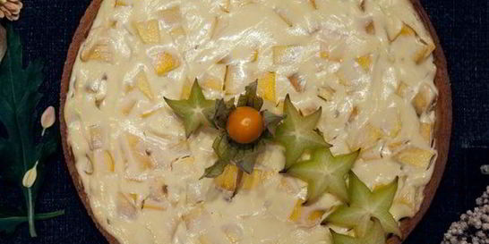 Нежный творожный тарт с манго