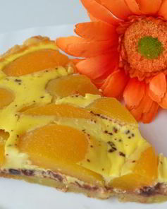 Шоколадно-персиковый тарт