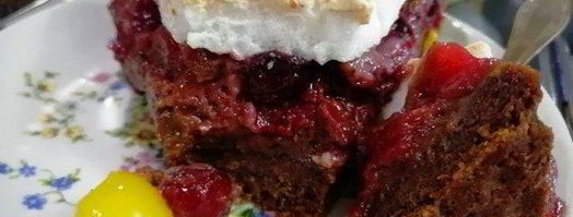 шоколадный теплый тарт с вишнями и сливами. Шаг 20