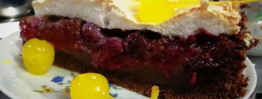 шоколадный теплый тарт с вишнями и сливами. Шаг 21