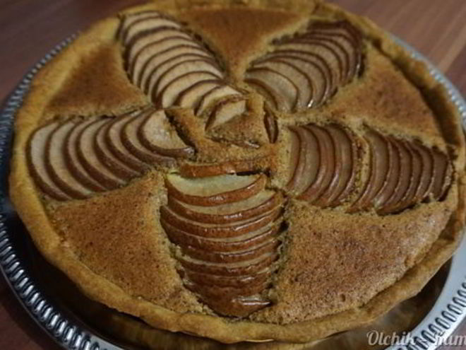 Рецепт тарта с грушами и миндалем