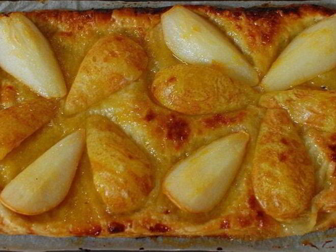 Рецепт тарта с грушами в абрикосовой глазури
