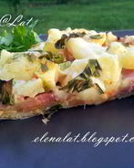 Тарт с картофелем и сардельками Быстрый ужин