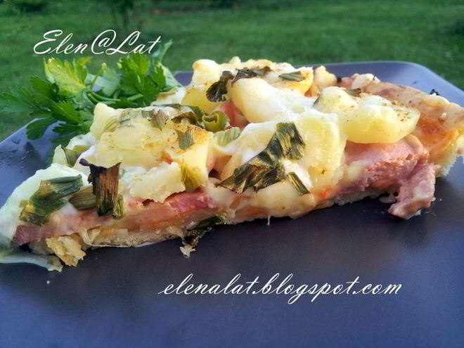 Рецепт тарта с картофелем и сардельками быстрый ужин