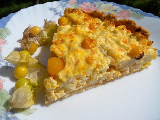 Рецепт тарта с цветной капустой и фезалисом