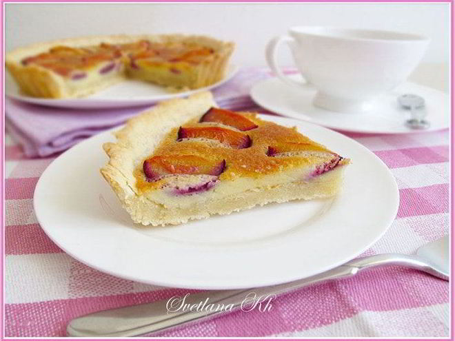 Рецепт тарта со сливами и марципановой заливкой