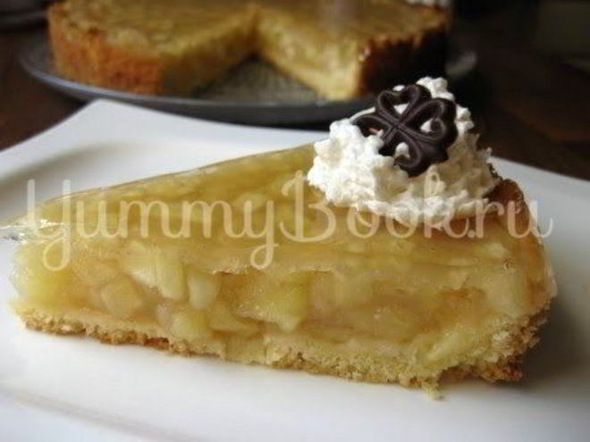 Рецепт заливного яблочного тарта с вином