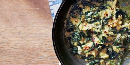 Яичница со шпинатом